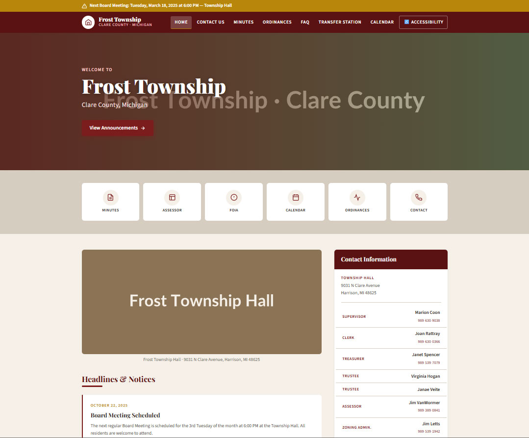 Frost Township design